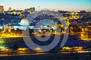 Overview of Old City in Jerusalem, Israel