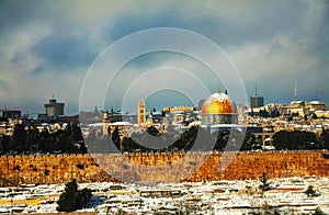 Overview of Old City in Jerusalem, Israel