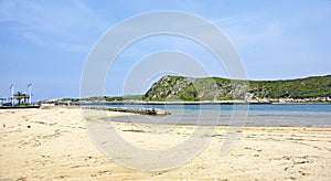 Overview of port of Suances in the autonomous community of Cantabria photo