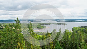Overview at pÃÂ¤ijÃÂ¤nne lake from the struve geodetic arc at moun photo