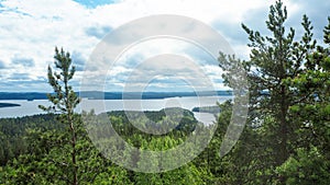 Overview at pÃÂ¤ijÃÂ¤nne lake from the struve geodetic arc at moun photo