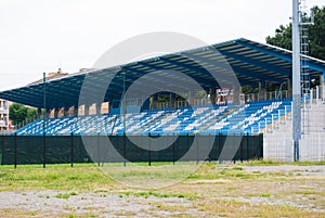 Overview on rows of seats of a small stadium
