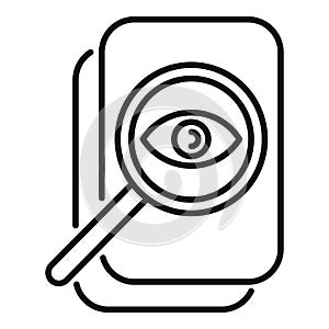 Overview tech data icon outline vector. Machine tech cog