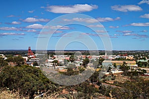 Overview of the town of Kalgoorlie, Western Australia