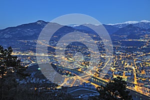 Overview of Trento in night time