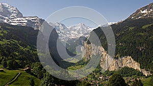 Overview of the Valley at Lauterbrunnen