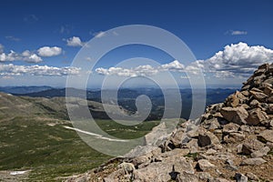 Overview of the valley from Mount Evans