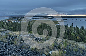 Overview of Yellowknife on Great Slave Lake