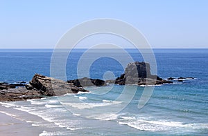 Overview of Zambujeira do Mar village beach photo