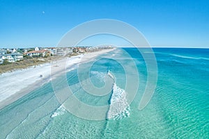 Overwater Aerial View of Breaking Waves at Santa Rosa Beach  Florida  located amongst the World-Famous 30A photo