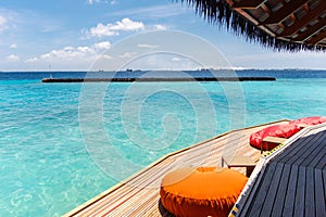 Overwater bar at Maldives.