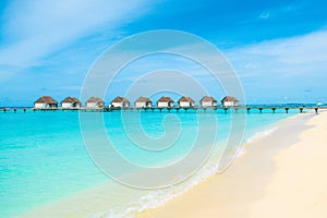 Overwater bungalow in the Indian Ocean