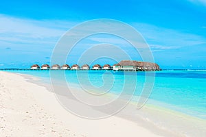 Overwater bungalow in the Indian Ocean