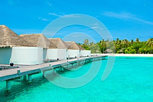 Overwater bungalow in the Indian Ocean