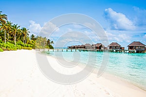 Overwater bungalow in the Indian Ocean