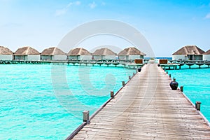 Overwater bungalow in the Indian Ocean