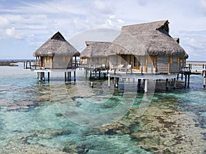 Overwater bungalow in Polynesia