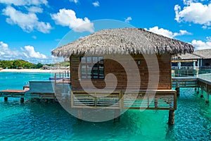 Overwater Bungalow at the Royalton Antigua Resort, located on the scenic shores of Deep Bay