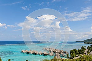 Overwater bungalows in Moorea