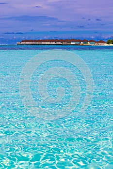 Overwater bungalows Olhuveli resort Maldives