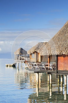 Overwater bungalows of Sofitel Hotel, Bora Bora, Society Islands, French Polynesia