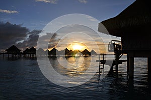 Overwater Bungalows at Sunrise