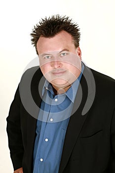 Overweight caucasian man headshot