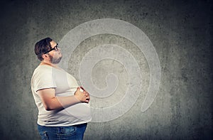 Overweight man with big belly