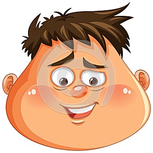 Overweight Man Head with Sneer Face photo
