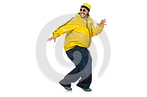 The overweight man isolated on the white