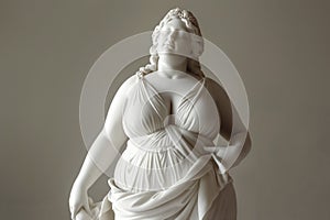 Overweight marble sculpture. Statue of a person with obesity, fat people, obesity, body size, dieting and nutrition, body