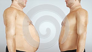 Overweight men in comparison - 3D rendering