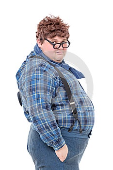 Overweight obese young man