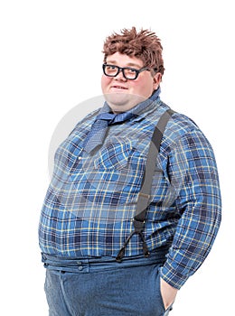 Overweight obese young man