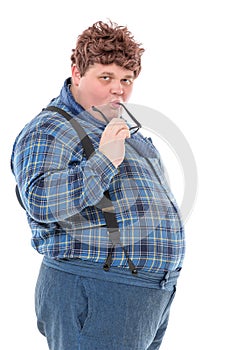 Overweight obese young man