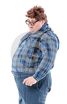 Overweight obese young man