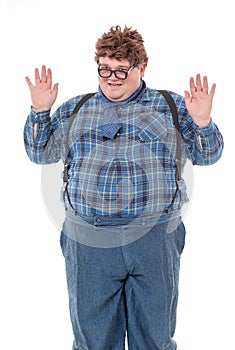 Overweight obese young man