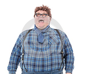 Overweight obese young man