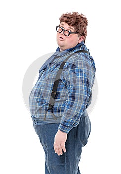 Overweight obese young man