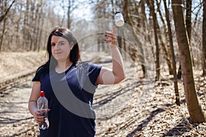 Overweight woman throw out slimming pills and start running outd