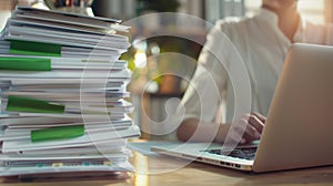 The Overwhelming Stack of Documents.AI generated image