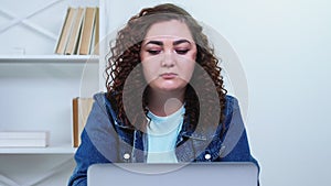 overwork depression boring job overweight woman