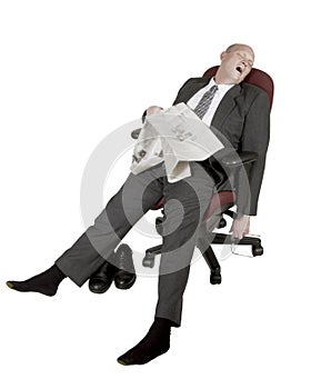 Overworked And Exhausted Businessman