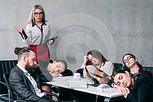 Overworking team sleep annual business report