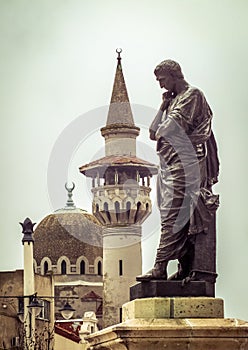 Ovidiu's Statue and Mosque of Constanta