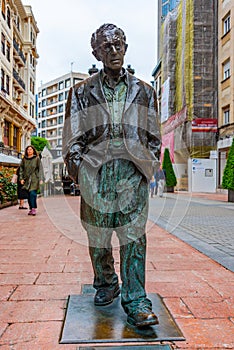 Oviedo, Spain, June 11, 2022: Statue of Woody Allen at Oviedo, S