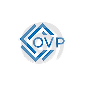 OVP letter logo design on white background. OVP creative circle letter logo concept