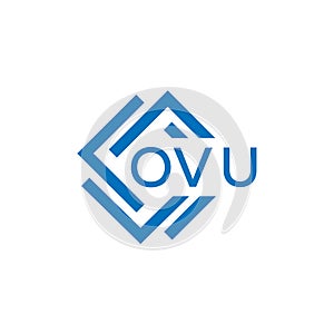 OVU letter logo design on white background. OVU creative circle letter logo photo
