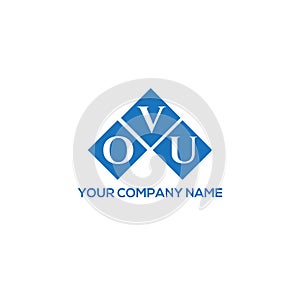 OVU letter logo design on white background. OVU creative initials letter logo concept. OVU letter design photo