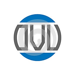OVU letter logo design on white background. OVU creative initials circle logo concept. OVU letter design photo